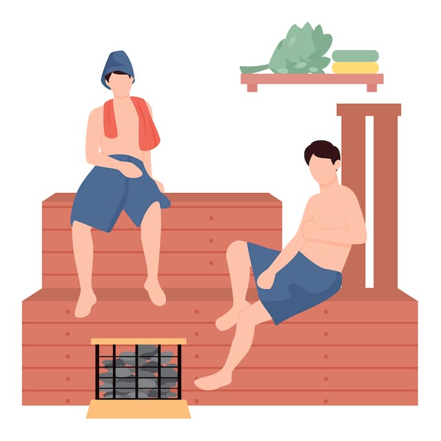 サウナ室内イラスト